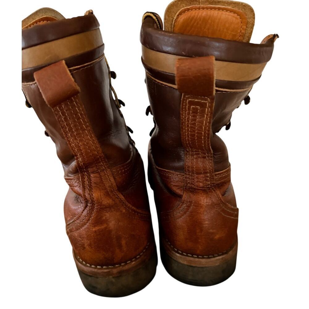Vintage Herman Survivors Brown Leather Mountaineer Boots Men's Size 10 Vibram - Picture 4 of 7